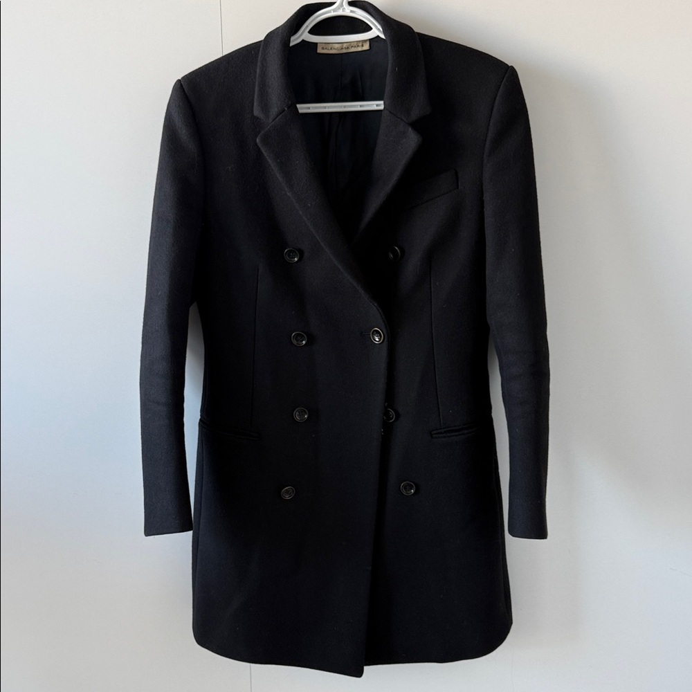 Elegant Black Double-Breasted Women's Coat